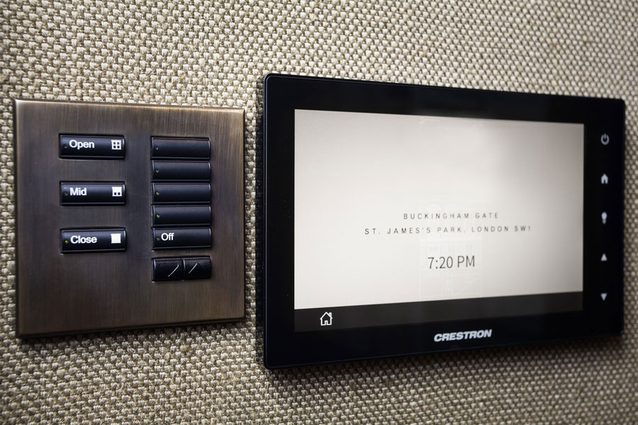 Contrôle Crestron dans une maison de ville, au centre de Londres