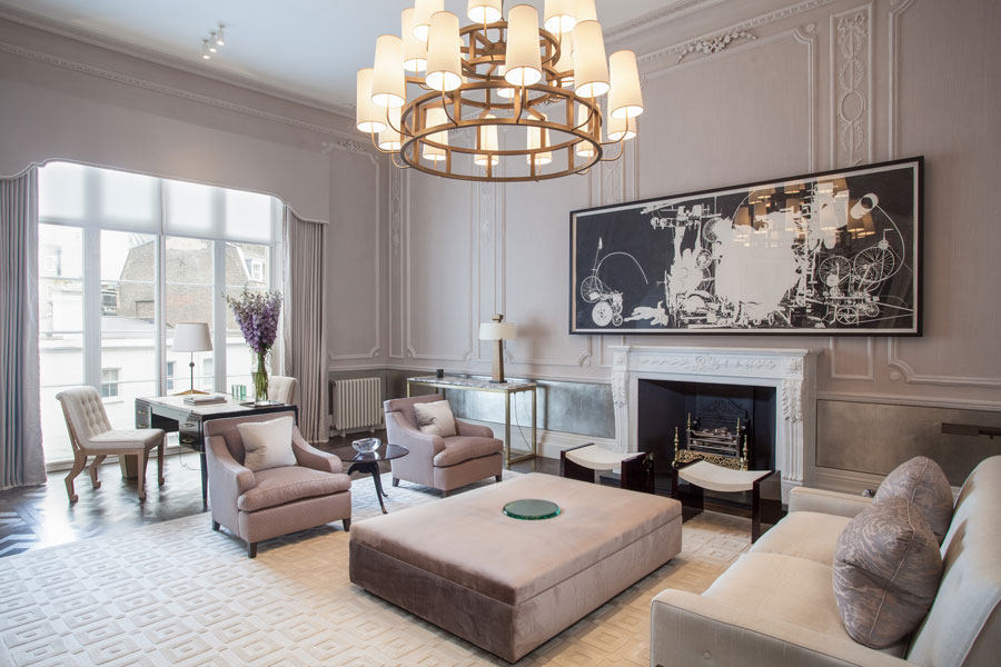 Salon dans une maison de ville, au centre de Londres