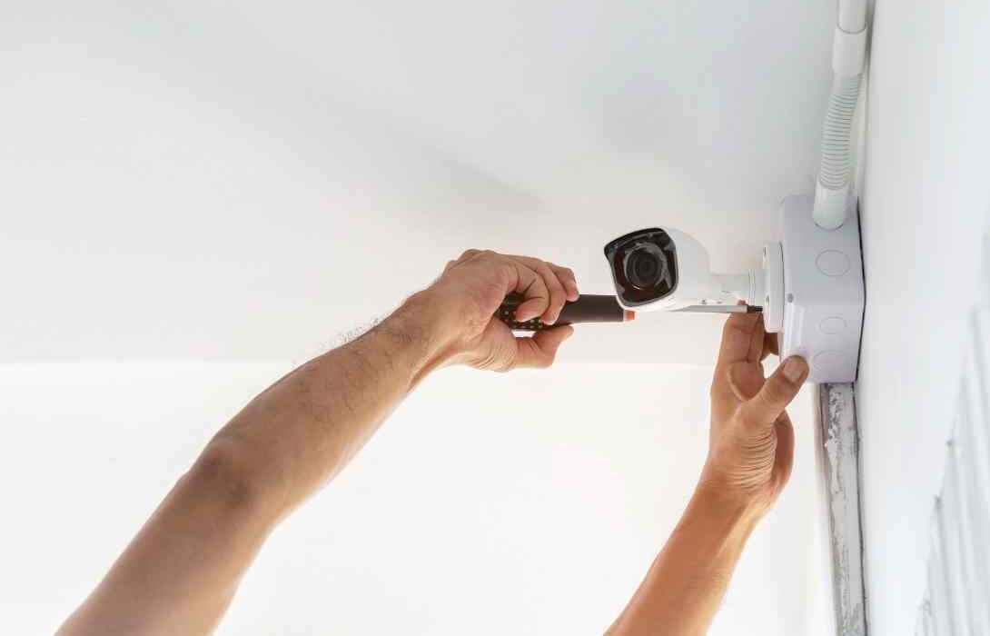 CCTV home system being fitted