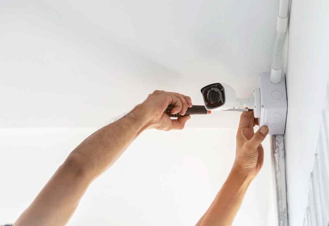 CCTV home system being fitted